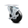 Service Caster 4 Inch Hard Rubber Wheel Swivel Top Plate Caster with Brake SCC-20S414-HRS-TLB-TP2